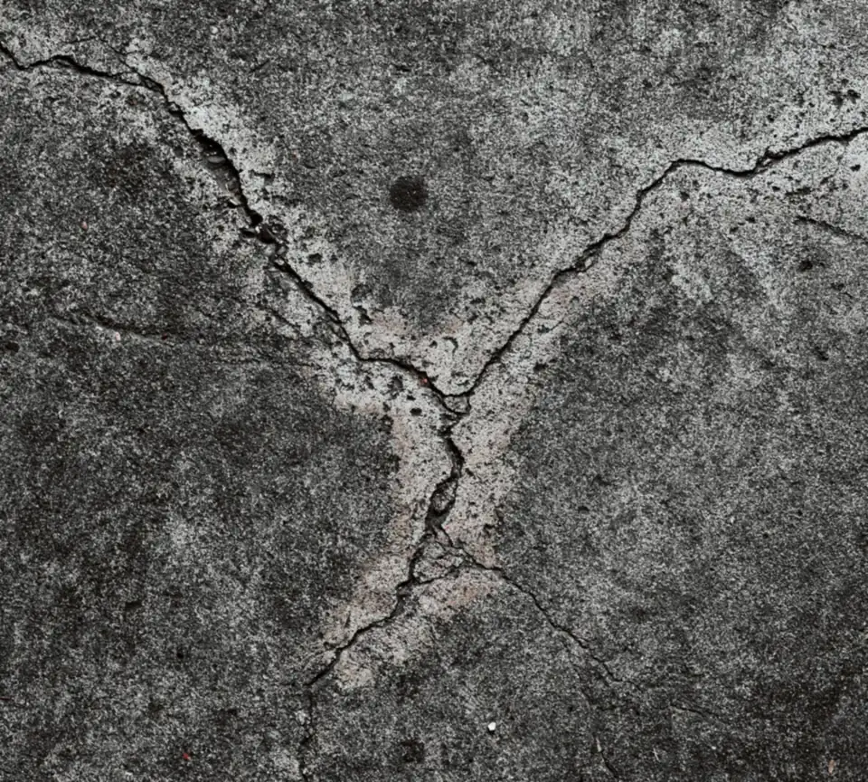Close-up of cracked and pitted concrete